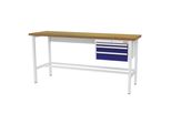 Stier Werkbank Mit 1X50, 1X100, 1X150 Mm Schubladen Bxtxh 2000X600X960 Mm Ral 7035 / Ral 5010 (906317)