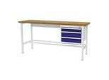 Stier Werkbank Mit 1X100, 2X150 Mm Schubladen Bxtxh 2000X600X960 Mm Ral 7035 / Ral 5010 (906319)