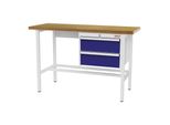 Stier Werkbank Mit 2X200 Mm Schubladen Bxtxh 1500X600X960 Mm Ral 7035 / Ral 5010 (906320)