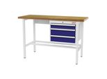 Stier Werkbank Mit 1X100, 2X150 Mm Schubladen Bxtxh 1500X600X960 Mm Ral 7035 / Ral 5010 (906318)