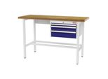 Stier Werkbank Mit 1X50, 1X100, 1X150 Mm Schubladen Bxtxh 1500X600X960 Mm Ral 7035 / Ral 5010 (906316)