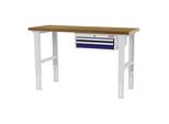 Stier HöHenverstellbare Werkbank Mit 1X50, 1X100 Mm Schubladen Bxtxh 1500X600X760-1060 Mm Ral 7035 / Ral 5010 (906322)