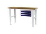 Stier HöHenverstellbare Werkbank Mit 3X100 Mm Schubladen Bxtxh 1500X600X760-1060 Mm Ral 7035 / Ral 5010 (906326)