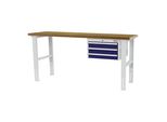 Stier HöHenverstellbare Werkbank Mit 3X100 Mm Schubladen Bxtxh 1500X600X760-1060 Mm Ral 7035 / Ral 5010 (906327)