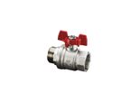 Oventrop Kugelhahn Optibal Dn 25, Pn 16, Ig/Ag, Messing Vernickelt (1076308)