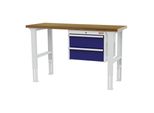 Stier HöHenverstellbare Werkbank Mit 2X200 Mm Schubladen Bxtxh 1500X600X760-1060 Mm Ral 7035 / Ral 5010 (906332)
