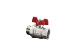 Oventrop Kugelhahn Optibal Dn 32, Pn 16, Ig/Ag, Messing Vernickelt (1076310)