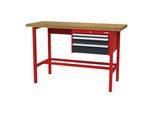 Stier Werkbank Mit 1X50, 1X100, 1X150 Mm Schubladen Bxtxh 1500X600X960 Mm Ral 3020 / Ral 7016 (906334)