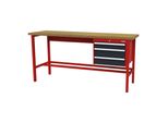 Stier Werkbank Mit 1X100, 2X150 Mm Schubladen Bxtxh 2000X600X960 Mm Ral 3020 / Ral 7016 (906337)