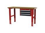 Stier HöHenverstellbare Werkbank Mit 3X100 Mm Schubladen Bxtxh 1500X600X760-1060 Mm Ral 3020 / Ral 7016 (906344)