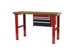 Stier HöHenverstellbare Werkbank Mit 1X50, 1X100, 1X150 Mm Schubladen Bxtxh 1500X600X760-1060 Mm Ral 3020 / Ral 7016 (906346)