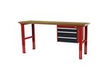 Stier HöHenverstellbare Werkbank Mit 1X100, 2X150 Mm Schubladen Bxtxh 1500X600X760-1060 Mm Ral 3020 / Ral 7016 (906349)