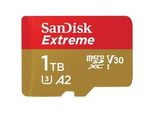 SANDISK Speicherkarte microSDXC Extreme, rot (gold, rot), 1000 GB, Speicherkarten