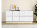 Sideboard Otto Home "Angers", Weiß, B:180Cm H:80Cm T:38Cm, Holzwerkstoff, Mdf, Sideboards, Sideboard, Kommode, Push-To-Open, 4 TüRen, Breite 180 Cm