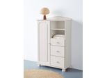 Highboard Otto Home "Mette", Weiß, B:80Cm H:125Cm T:34Cm, Fsc-Zertifiziertes Massivholz, Sideboards, Highboard, Stauraumschrank Mit 3 Schubladen Und Verstellbaren EinlegeböDen