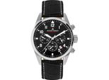 Chronograph Jacques Lemans "Barcelona", Schwarz (Schwarz, Silberfarben), Armbanduhren, Herren, Chronograph, Quarzuhr, Armbanduhr, Herrenuhr, Datum, Stoppfunktion, Lederarmband