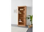 BüCherregal Otto Home "Liotta", Beige (Natur Gebeizt, Gewachst), B:77Cm H:180Cm T:31Cm, Massivholz, Regale, BüCherregal, Mit 4 Verstellbare EinlegeböDen, Aus Massivem Kiefernholz