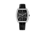 Multifunktionsuhr Tommy Hilfiger "TH-OXFORD", Schwarz, Silberfarben, Armbanduhren, Herren, Quarzuhr, Armbanduhr, Herrenuhr, Lederarmband, Analog