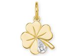 KettenanhäNger Amor "Kleeblatt", Gold (Gelbgoldfarben, WeißGoldfarben, Wweiß), SchmuckanhäNger, Damen, Diamanten Gelbgold 585, 0,59 G, Diamanten, Gelbgold 585, KettenanhäNger, Mit Diamant