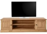 Lowboard Otto Home "Liotta", Beige (Natur Gebeizt, Gewachst), B:160Cm H:45Cm T:40Cm, Fsc-Zertifiziertes Massivholz, Sideboards, Lowboard, Kommode Mit Kabeldurchgang + 1 Lose Einlegeboden, Massives Kiefernholz