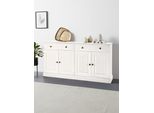 Sideboard Otto Home "Liotta", Weiß, B:158Cm H:80Cm T:34Cm, Fsc-Zertifiziertes Massivholz, Sideboards, Sideboard
