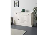 Sideboard Otto Home "Liotta", Weiß, B:118Cm H:80Cm T:34Cm, Fsc-Zertifiziertes Massivholz, Sideboards, Sideboard, Kommode Mit 2 SchubkäSten U. 2 Verstellbare EinlegeböDen