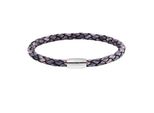 Armband CAÏ "Edelstahl Leder Marine 20Cm", Bunt, ArmbäNder, Herren, 20Cm, Edelstahl, GläNzend, Armband
