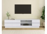 Lowboard Otto Home "Angers", Weiß, B:200Cm H:45Cm T:38Cm, Holzwerkstoff, Mdf, Sideboards, Lowboard, Lowboard Mit Push-To-Open Und KabeldurchfüHrung, Breite 200 Cm