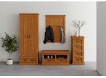 Kommode Otto Home "Selma", Beige (Natur Gebeizt, Gewachst), B:45Cm H:100Cm T:40Cm, Fsc-Zertifiziertes Massivholz, Sideboards, Kommode