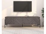 Lowboard Otto Home "Eadwine", Weiß Eiche, B:175Cm H:55Cm T:38Cm, Mdf, Sideboards, Lowboard, Tv-Kommode, Push-To-Open, TüRen Mit FischgräTen Muster, Breite 175 Cm