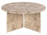 Couchtisch Actona Group "Vega", Latte Braun, B:90Cm H:42Cm T:90Cm, Tische, Couchtisch, Couchtisch, Und V-FöRmig Gestell Matt Latte Lackiert Marmor, Ø90X42 Cm