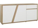 Sideboard Gami "Epura", Weiß (Eiche Nachbildung, Weiß), B:185Cm H:87Cm T:45Cm, Holzwerkstoff, Sideboards, Sideboard, Sideboard 3 TüRen 1 Schublade