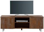 Lowboard Otto Home "Lagos", Braun (Braun, GebüRstet), B:160Cm H:55Cm T:40Cm, Massivholz, Sideboards, Lowboard, Kommode Aus Massivem Kiefernholz, Mit Weiß Lackiertem Beingestell