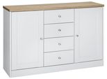 Kommode Otto Home "Heide", Weiß (Weiß, Eichefarben), Sideboards, Kommode, Breite 120 Cm