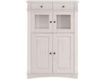 Highboard Otto Home "Teresa Mini-Vitrine Mit GlastüRen Und 2 SchubkäSten", Weiß, B:84Cm H:120Cm T:37Cm, Fsc-Zertifiziertes Massivholz, Sideboards, Highboard, Kommode, Aus Massiver Kiefer, Breite 84 Cm, HöHe 120 Cm, FSC