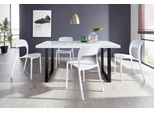 Esstisch Paroli "Manger", Schwarz (Schwarz, Weiß), B:140Cm H:75Cm T:90Cm, Tische, Rechteckiger Esstisch Esstisch, Breite 180 Cm, Mit U-Gestell Aus Metall In Schwarz