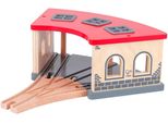 Spielzeugeisenbahn-Gebäude HAPE Großer Lokschuppen, bunt, Spielzeugeisenbahn-Erweiterungen, KinderB:30,5cm H:18cm T:14cm, Holz, Kunststoff, Spielzeugeisenbahn-Gebäude, B:30,5cm H:18cm T:14cm