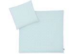 Kinderbettwäsche JULIUS ZÖLLNER Planty, blau (aqua), B/L: 80cm x 80cm, 1 Stk., 1 Stk., Jersey, B/L: 35cm x 40cm, 2 Stk., Jersey, Obermaterial: 100% Baumwolle, Bettwäsche, Kinderbettwäsche