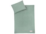 Kinderbettwäsche JULIUS ZÖLLNER Baby- und Kinderbettwäsche aus 100% Musselin, grün, B/L: 100cm x 135cm, 1 Stk., 1 Stk., Musselin, B/L: 40cm x 60cm, 2 Stk., Musselin, Obermaterial: 100% Baumwolle, Bettwäsche, Kinderbettwäsche, erhältlich in den Größen 80x80+35x40cm und 100x135+40x60cm