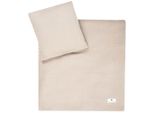 Kinderbettwäsche JULIUS ZÖLLNER Baby- und Kinderbettwäsche aus 100% Musselin, beige (sand), B/L: 80cm x 80cm, 1 Stk., 1 Stk., Musselin, B/L: 35cm x 40cm, 2 Stk., Musselin, Obermaterial: 100% Baumwolle, Bettwäsche, Kinderbettwäsche, erhältlich in den Größen 80x80+35x40cm und 100x135+40x60cm