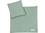 Kinderbettwäsche JULIUS ZÖLLNER Baby- und Kinderbettwäsche aus 100% Musselin, grün, B/L: 80cm x 80cm, 1 Stk., 1 Stk., Musselin, B/L: 35cm x 40cm, 2 Stk., Musselin, Obermaterial: 100% Baumwolle, Bettwäsche, Kinderbettwäsche, erhältlich in den Größen 80x80+35x40cm und 100x135+40x60cm