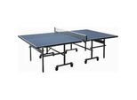Tischtennisplatte JOOLA Inside 15, blau (blau, schwarz), TischtennisplattenB:76cm H:152,5cm L:274cm, Indoor Tischtennistisch - klappbares Untergestell, inkl. Netz, B:76cm H:152,5cm L:274cm