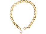 FußKette Mit AnhäNger Firetti "Schmuck Geschenk KöRperschmuck", Gold (Gelbgoldfarben, Weip), FußKetten, Damen, Edelstahl Perlen, Edelstahl, Perlen, Mit SüßWasserzuchtperle