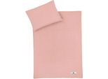 Kinderbettwäsche JULIUS ZÖLLNER Baby- und Kinderbettwäsche aus 100% Musselin, rosa (dusty rose), B/L: 100cm x 135cm, 1 Stk., 1 Stk., Musselin, B/L: 40cm x 60cm, 2 Stk., Musselin, Obermaterial: 100% Baumwolle, Bettwäsche, Kinderbettwäsche, erhältlich in den Größen 80x80+35x40cm und 100x135+40x60cm