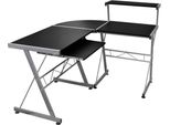 vidaXL Eck Computertisch Schwarz 132x112x99 cm Holzwerkstoff - Computertisch - Computertische - Gaming Tisch - Eckschreibtisch