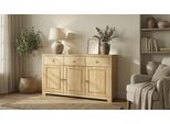 Sideboard Otto Home "Gotland", Beige (Gelaugt GeöLt), B:147Cm H:89Cm T:40Cm, Sideboards, Sideboard, Kommode, Breite 147 Cm, Aus Massiver Kiefer, Fsc