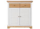 Schuhkommode Otto Home "Ayanna Kommode FüR Ca. 9 Paar Schuhe", Weiß (Weiß, Honig), B:94Cm H:100Cm T:39Cm, Fsc-Zertifiziertes Massivholz, Sideboards, Schuhkommode, Schuhschrank Aus Massiver Kiefer, Fsc, Breite 94 Cm