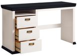 Schreibtisch Otto Home "Konrad", Grau (Weiß, Anthrazit), B:129Cm H:76Cm T:48Cm, Tische, Schreibtisch, Aus Zertifiziertem Massivholz, Mit Schubladen, Breite 129 Cm