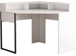 Eckschreibtisch Otto Home "Moid", Weiß (Weiß, Weiß, Weiß), B:100Cm H:71,5Cm T:46Cm, Tische, Eckschreibtisch, Mit Schreibtischaufsatz, Modernes Design, B. 100 Cm