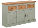 Sideboard Otto Home "Selma", GrüN (Salbei GrüN, Gebeizt), B:145Cm H:87Cm T:38Cm, Mdf, Massivholz, Sideboards, Sideboard, Kommode Aus Massivem Kiefernholz, Breite 145 Cm